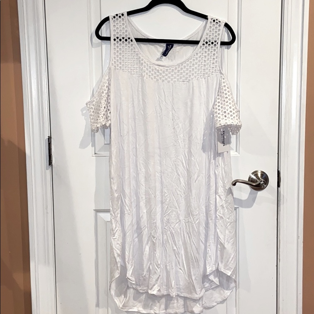 Swimsuits For All white coverup dress NWT 22/24 plus size